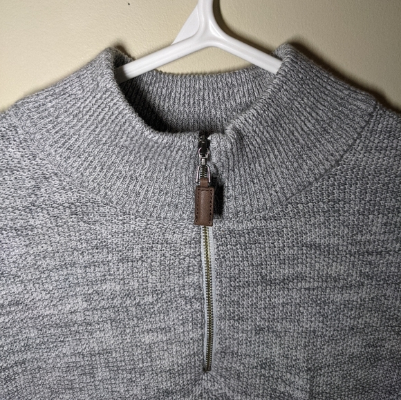 BRITISH KHAKI GREY HALF ZIP-UP MEN'S SWEATSHIRT - Picture 2 of 8